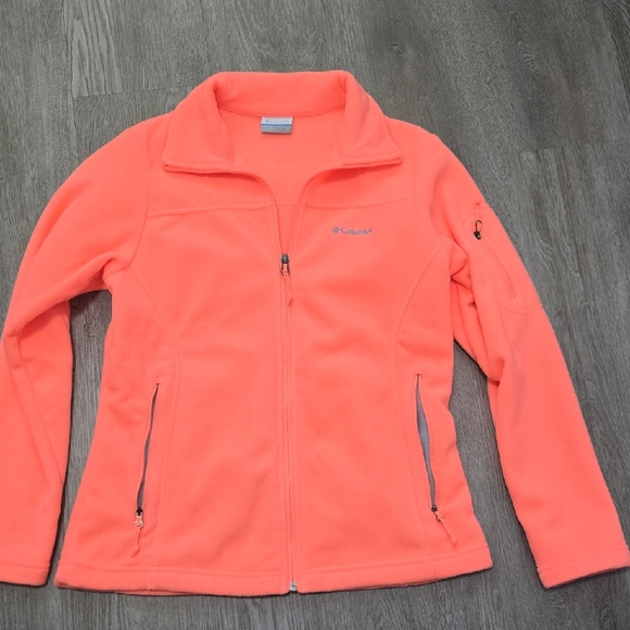 Columbia Jackets & Blazers - Columbia Bright Coral Full-Zip Fleece Jacket